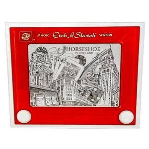 Cleveland Horseshoe Etch A Sketch Print Art